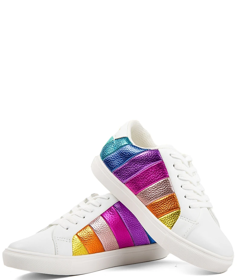Kurt Geiger London Girls' Lane Love Metallic Rainbow Stripe Sneakers (Youth)