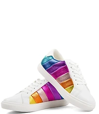 Kurt Geiger London Girls' Lane Love Metallic Rainbow Stripe Sneakers (Youth)