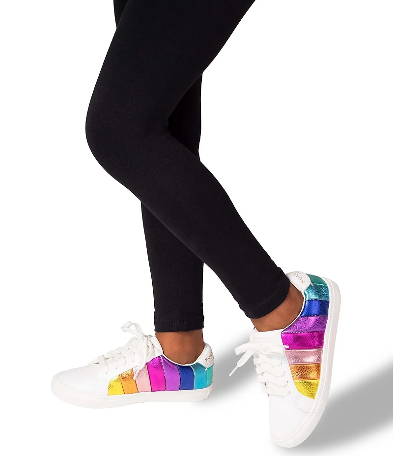 Kurt Geiger London Girls' Lane Love Metallic Rainbow Stripe Sneakers (Youth)