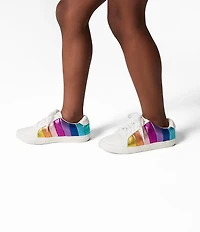 Kurt Geiger London Girls' Lane Love Metallic Rainbow Stripe Sneakers (Youth)