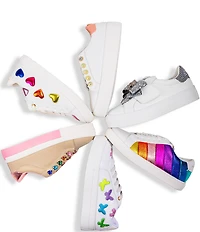 Kurt Geiger London Girls' Lane Love Metallic Rainbow Stripe Sneakers (Youth)