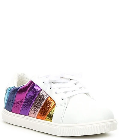Kurt Geiger London Girls' Lane Metallic Rainbow Stripe Sneakers (Infant)