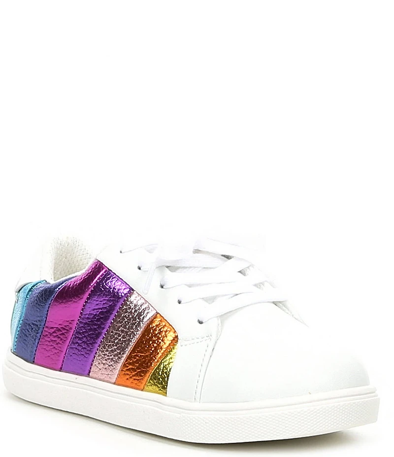 Kurt Geiger London Girls' Lane Metallic Rainbow Stripe Sneakers (Toddler)