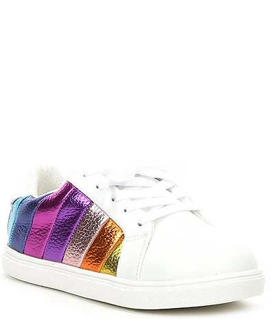 Kurt Geiger London Girls' Lane Metallic Rainbow Stripe Sneakers (Toddler)