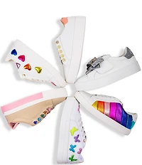 Kurt Geiger London Girls' Lane Metallic Rainbow Stripe Sneakers (Toddler)