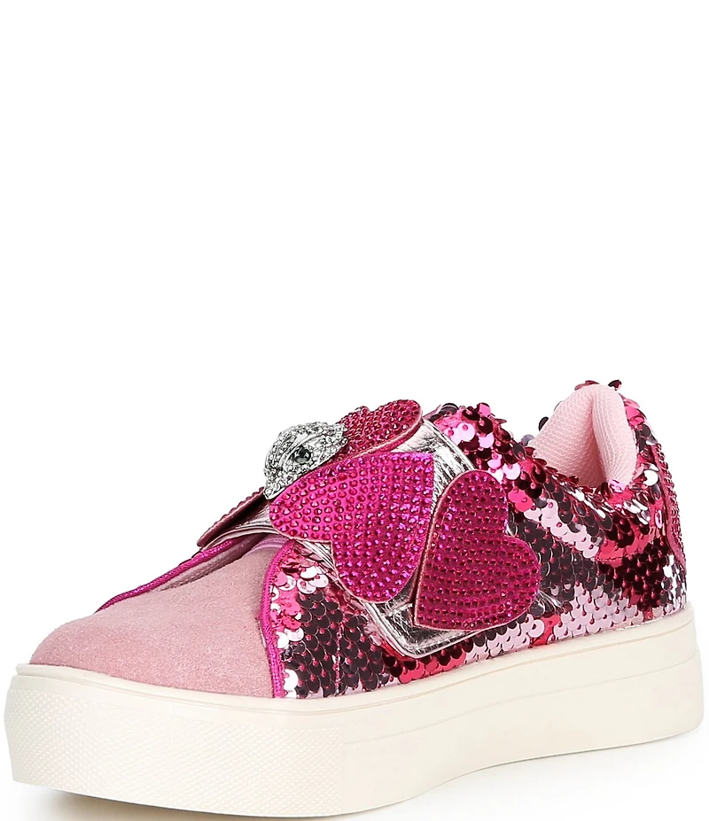 Kurt Geiger London Girls' Mini Laney Heart Strap Embellished Sneakers (Youth)
