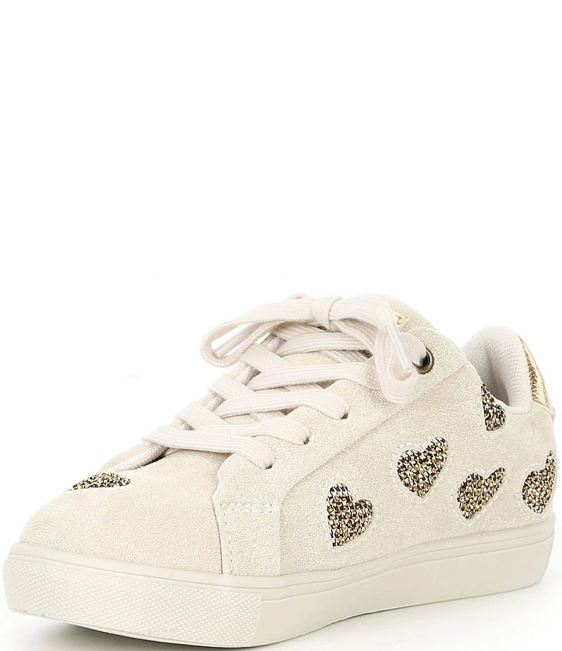 Kurt Geiger London Girls' Lane Love Suede Rhinestone Heart Sneakers (Infant)