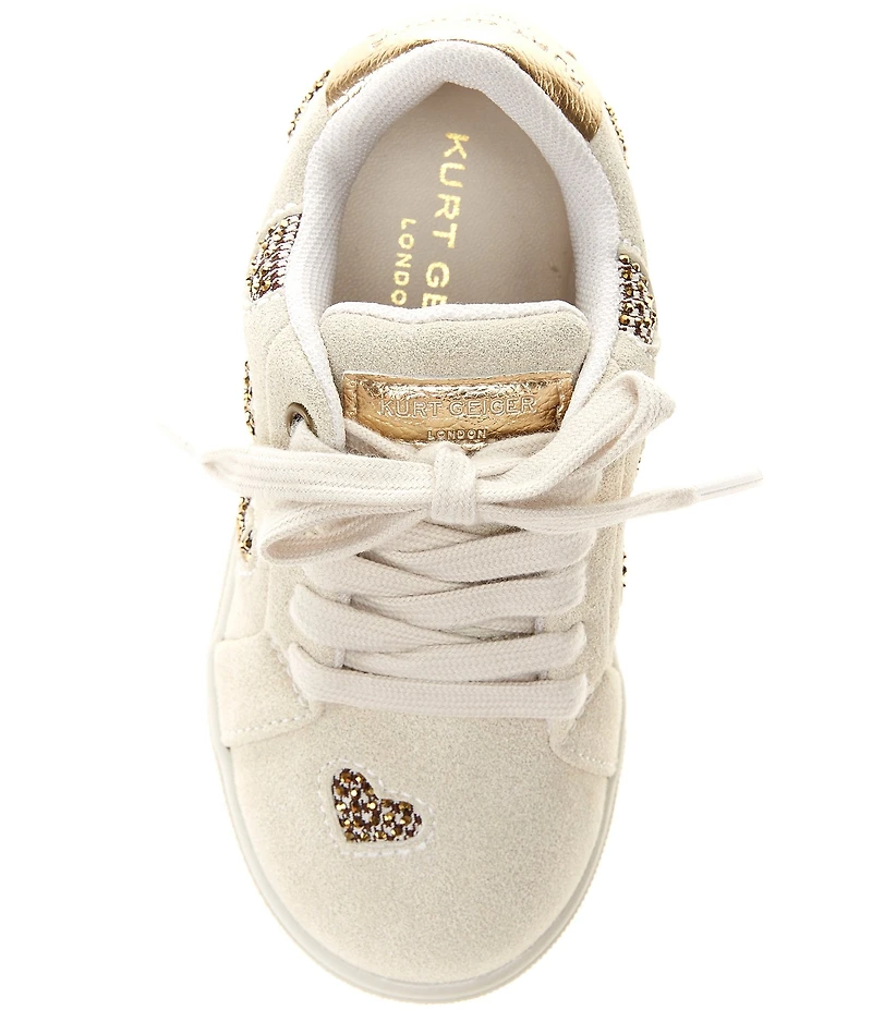 Kurt Geiger London Girls' Lane Love Suede Rhinestone Heart Sneakers (Infant)