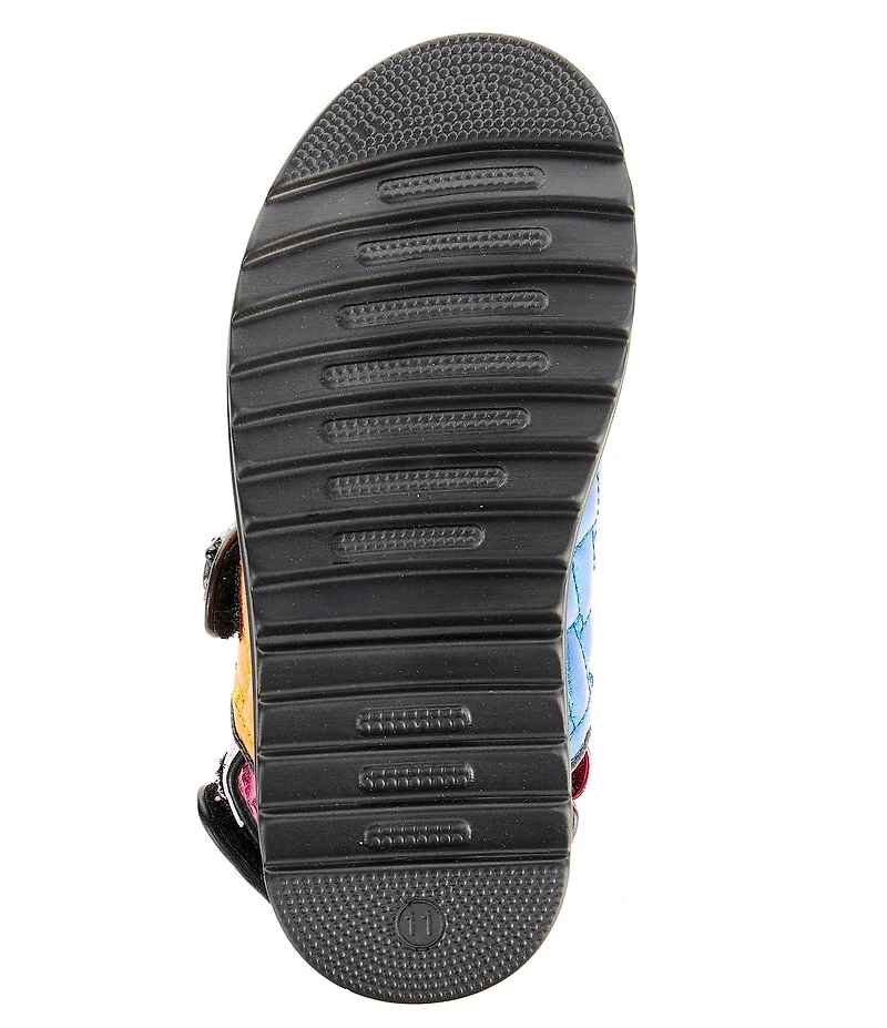 Kurt Geiger London Girls' Orson Quilted Metallic Leather Logo Ornament Slingback Sandals (Toddler)