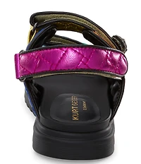 Kurt Geiger London Girls' Orson Quilted Metallic Leather Logo Ornament Slingback Sandals (Youth)