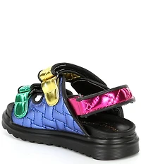 Kurt Geiger London Girls' Orson Quilted Metallic Leather Logo Ornament Slingback Sandals (Infant)