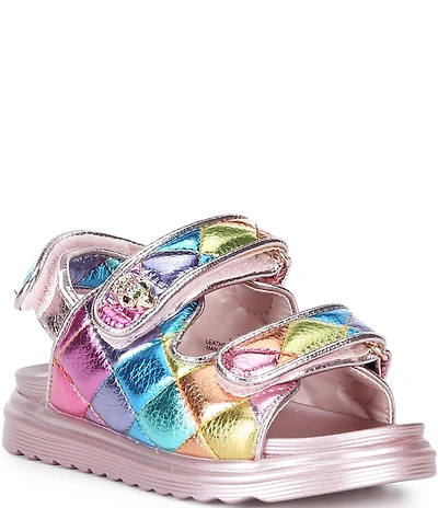Kurt Geiger London Girls' Orson Leather Rainbow Hook-and-Loop Sandals (Infant)