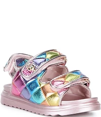 Kurt Geiger London Girls' Orson Leather Rainbow Hook-and-Loop Sandals (Infant)