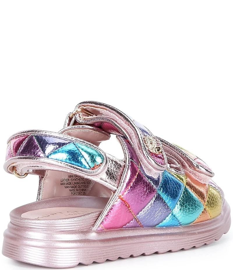 Kurt Geiger London Girls' Orson Leather Rainbow Hook-and-Loop Sandals (Infant)