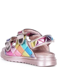 Kurt Geiger London Girls' Orson Leather Rainbow Hook-and-Loop Sandals (Infant)