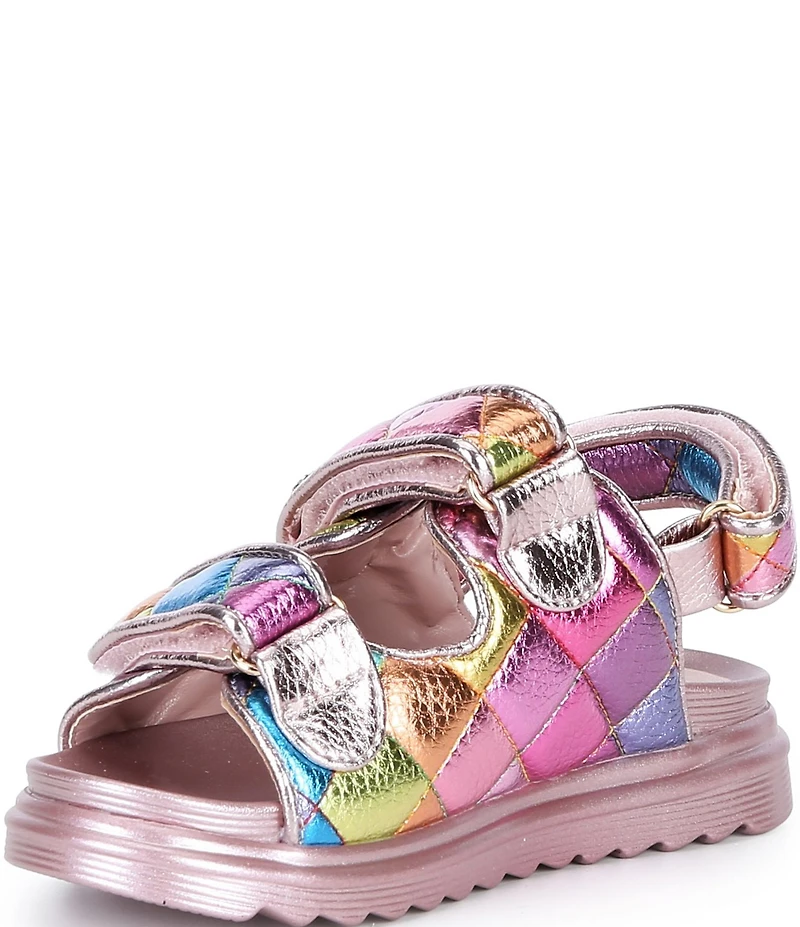 Kurt Geiger London Girls' Orson Leather Rainbow Hook-and-Loop Sandals (Infant)