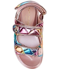 Kurt Geiger London Girls' Orson Leather Rainbow Hook-and-Loop Sandals (Infant)