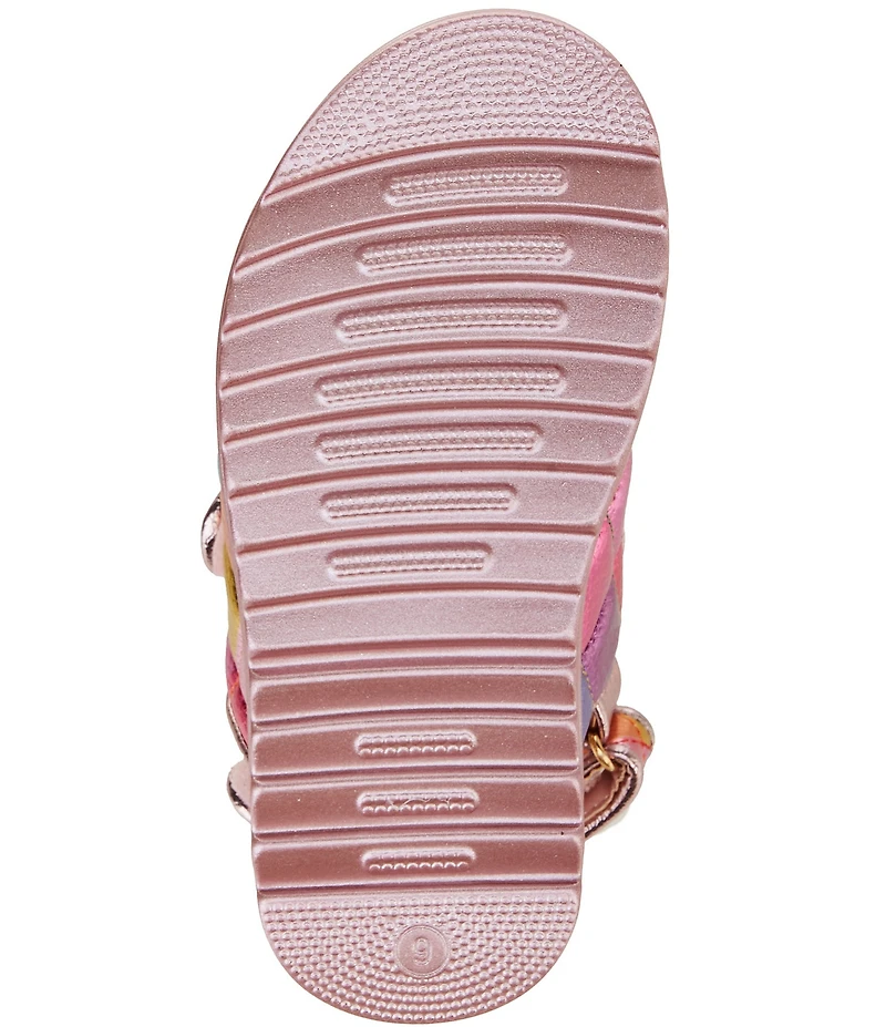 Kurt Geiger London Girls' Orson Leather Rainbow Hook-and-Loop Sandals (Infant)