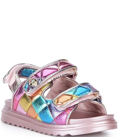 Kurt Geiger London Girls' Orson Leather Rainbow Hook-and-Loop Sandals (Toddler)