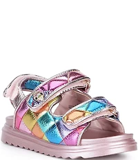 Kurt Geiger London Girls' Orson Leather Rainbow Hook-and-Loop Sandals (Toddler)