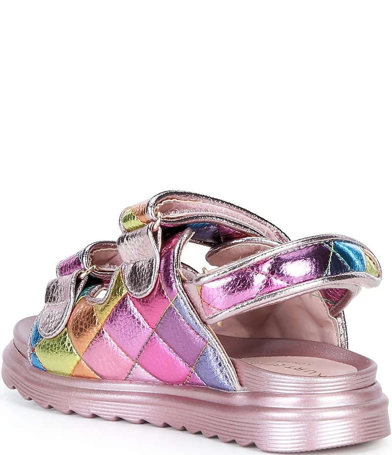 Kurt Geiger London Girls' Orson Leather Rainbow Hook-and-Loop Sandals (Toddler)