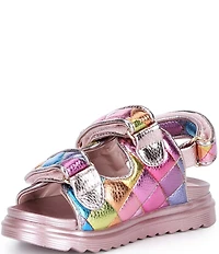 Kurt Geiger London Girls' Orson Leather Rainbow Hook-and-Loop Sandals (Toddler)