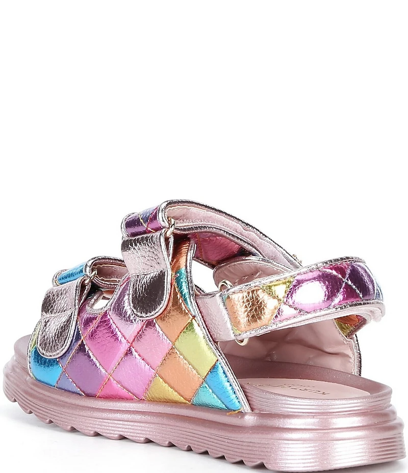 Kurt Geiger London Girls' Orson Leather Rainbow Hook-and-Loop Sandals (Youth)