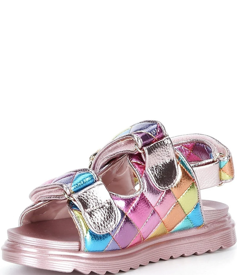Kurt Geiger London Girls' Orson Leather Rainbow Hook-and-Loop Sandals (Youth)