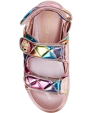 Kurt Geiger London Girls' Orson Leather Rainbow Hook-and-Loop Sandals (Youth)