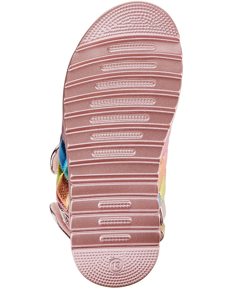 Kurt Geiger London Girls' Orson Leather Rainbow Hook-and-Loop Sandals (Youth)