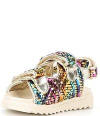 Kurt Geiger London Girls' Orson Metallic Woven Slingback Sandals (Youth)