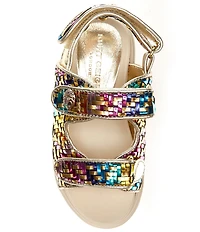 Kurt Geiger London Girls' Orson Metallic Woven Slingback Sandals (Youth)