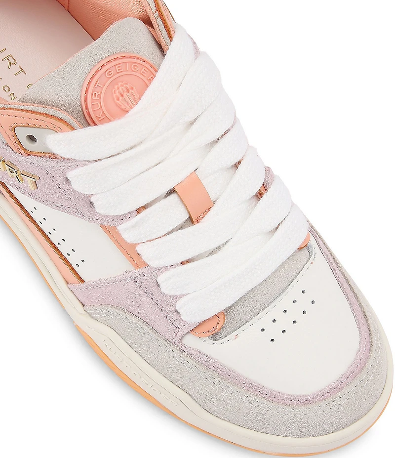 Kurt Geiger London Hatton Suede and Leather Logo Platform Sneakers