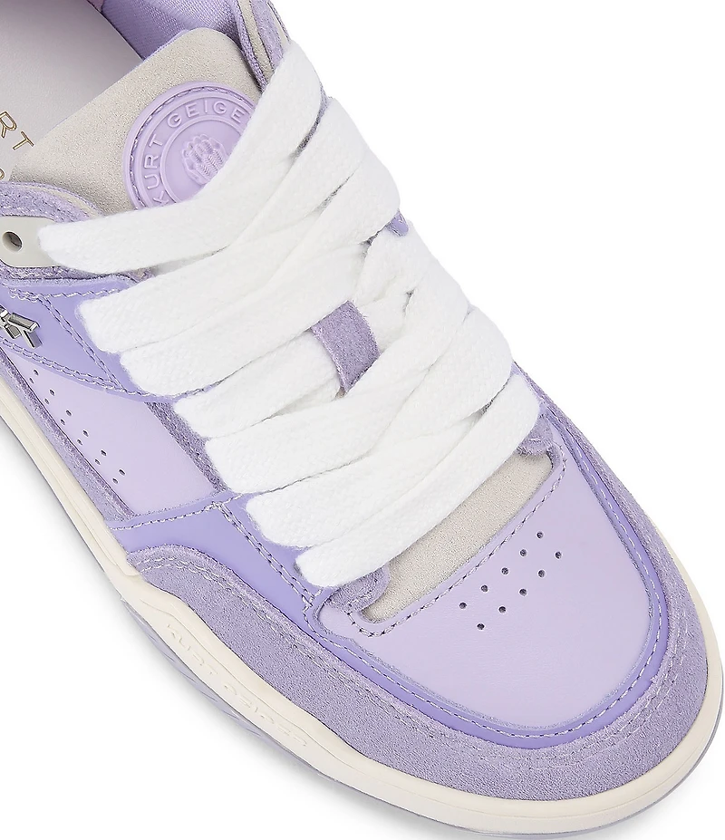 Kurt Geiger London Hatton Suede and Leather Logo Platform Sneakers