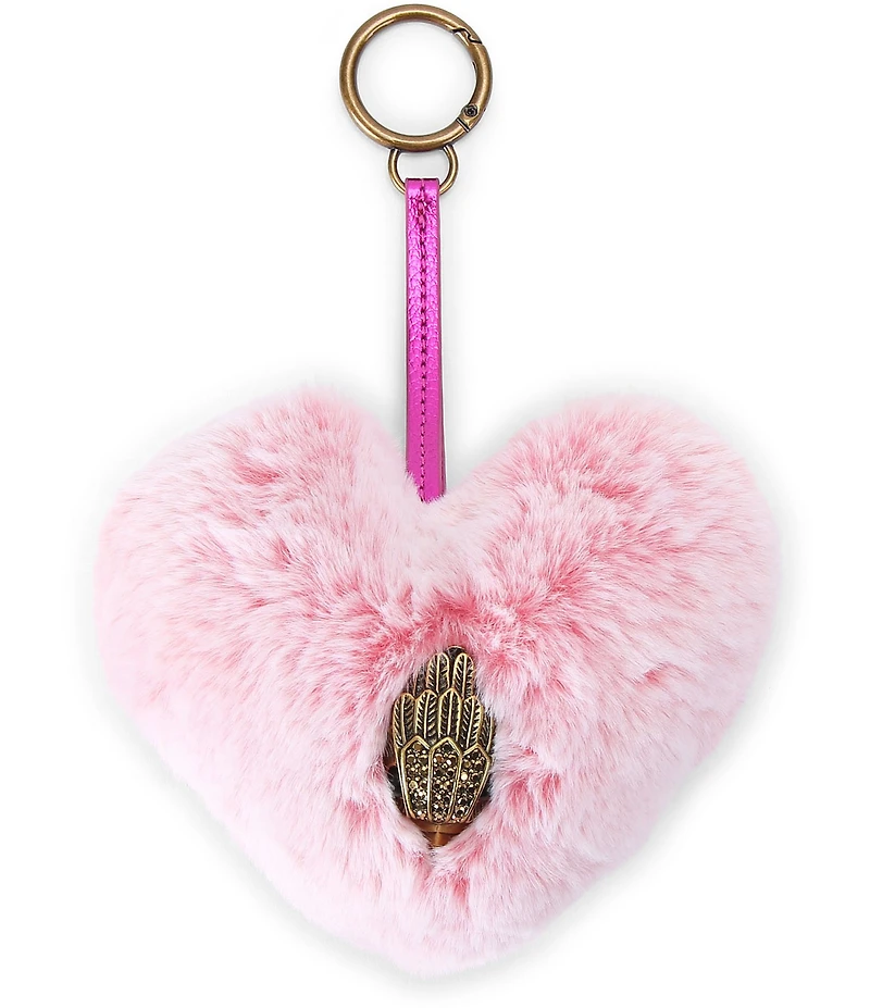 Kurt Geiger London Heart Faux Fur Bag Charm Key Chain