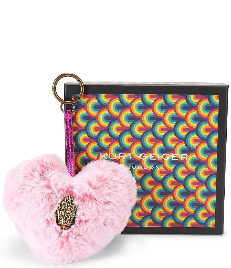 Kurt Geiger London Heart Faux Fur Bag Charm Key Chain