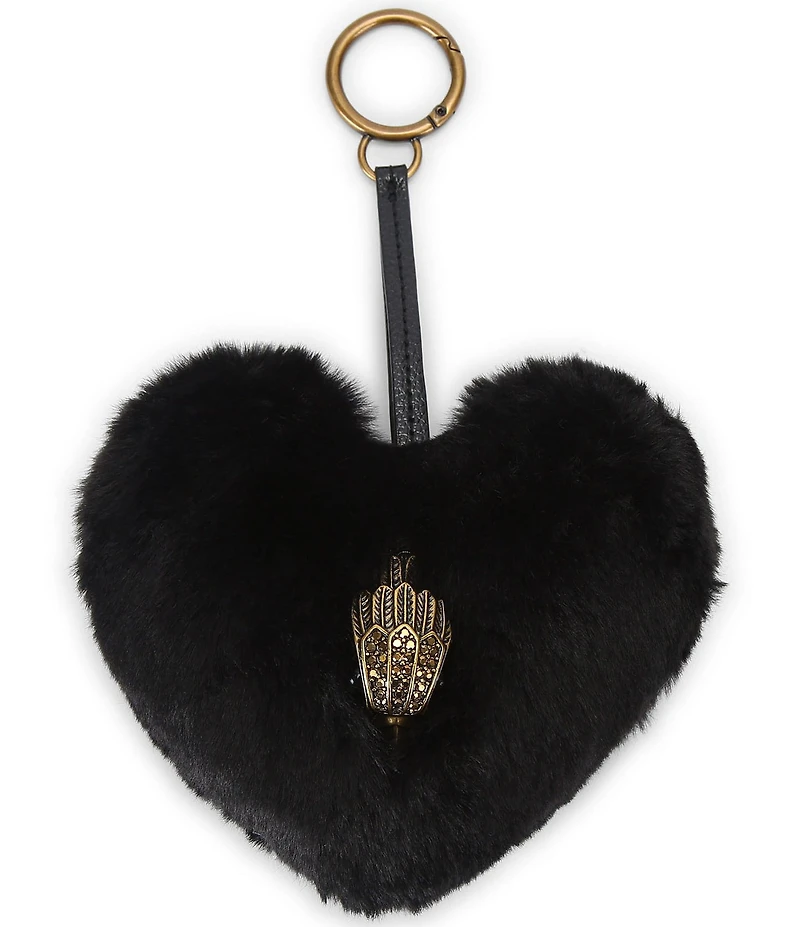 Kurt Geiger London Heart Faux Fur Bag Charm Key Chain