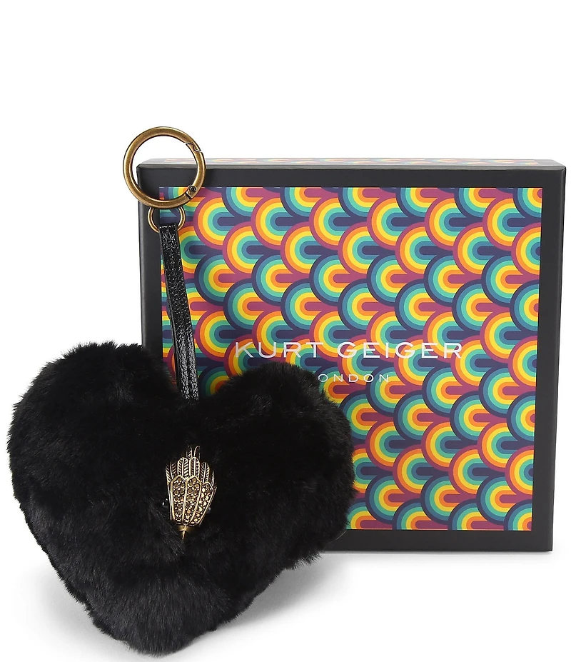 Kurt Geiger London Heart Faux Fur Bag Charm Key Chain