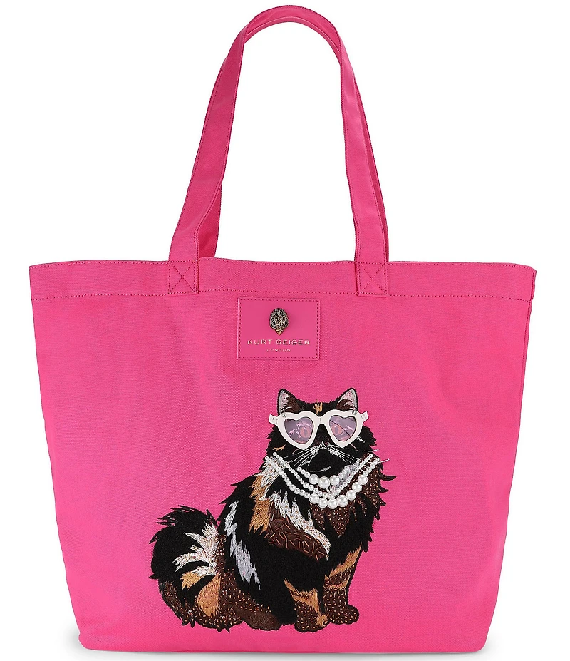 Kurt Geiger London Holborn Canvas Cat Shopper Tote Bag