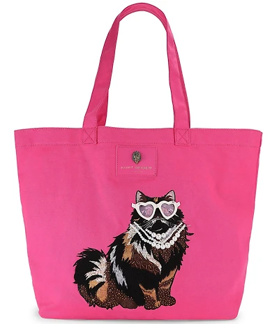 Kurt Geiger London Holborn Canvas Cat Shopper Tote Bag