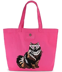 Kurt Geiger London Holborn Canvas Cat Shopper Tote Bag
