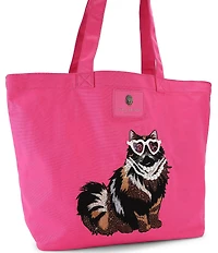 Kurt Geiger London Holborn Canvas Cat Shopper Tote Bag