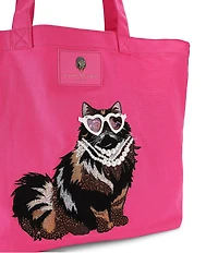 Kurt Geiger London Holborn Canvas Cat Shopper Tote Bag