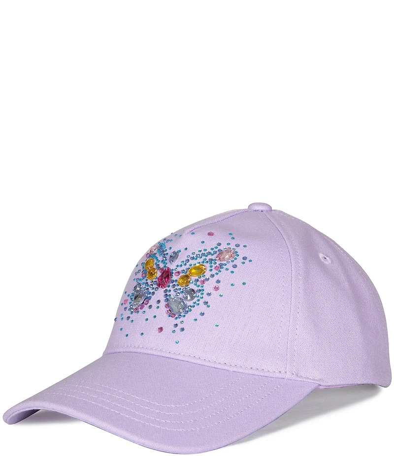 Kurt Geiger London Hotfix Beaded Butterfly Baseball Cap With Hotfix Butterfly