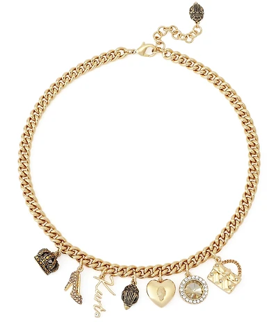 Kurt Geiger London Iconic Signature Charms Bib Collar Necklace