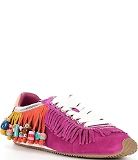 Kurt Geiger London Islington Suede Beaded Tassel Fringe Sneakers