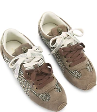 Kurt Geiger London Islington Crystal Embellished Lace Logo Ornament Sneakers