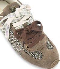 Kurt Geiger London Islington Crystal Embellished Lace Logo Ornament Sneakers