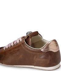 Kurt Geiger London Islington Crystal Embellished Lace Logo Ornament Sneakers