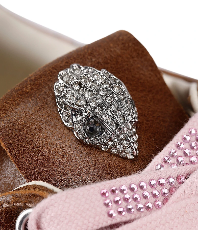 Kurt Geiger London Islington Crystal Embellished Lace Logo Ornament Sneakers